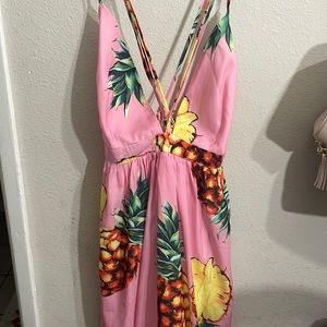 Maxi dress pink pineapple